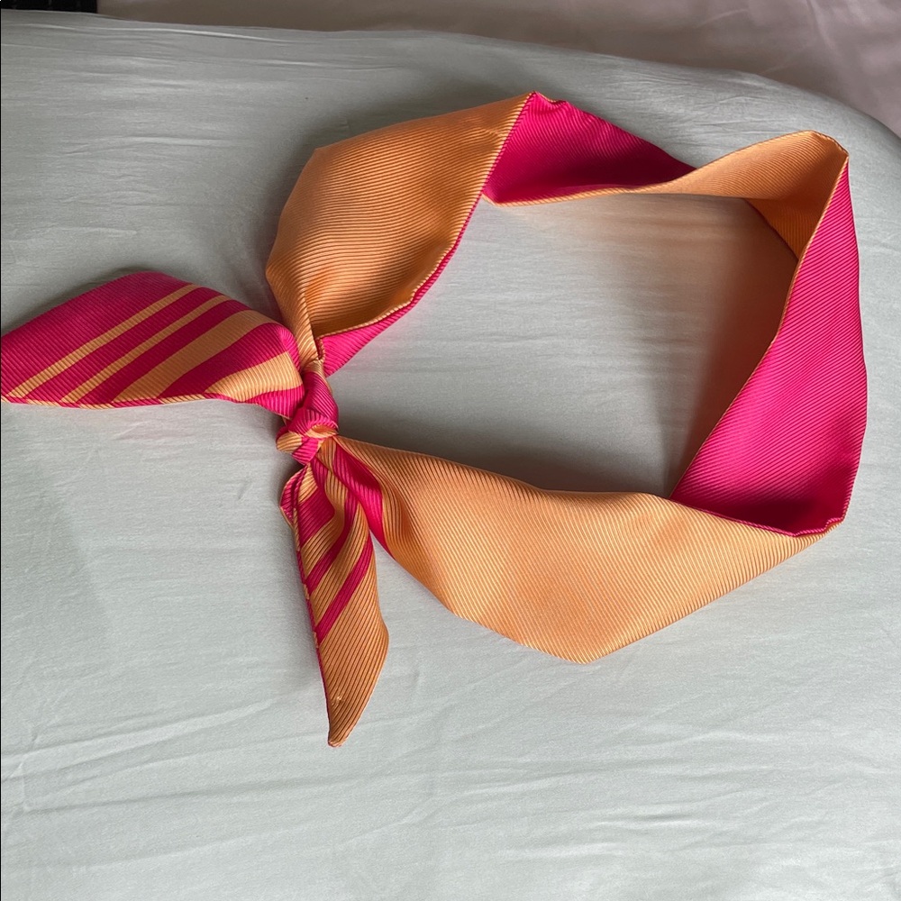 Vibrant Pink and Orange Striped Women's Scarf